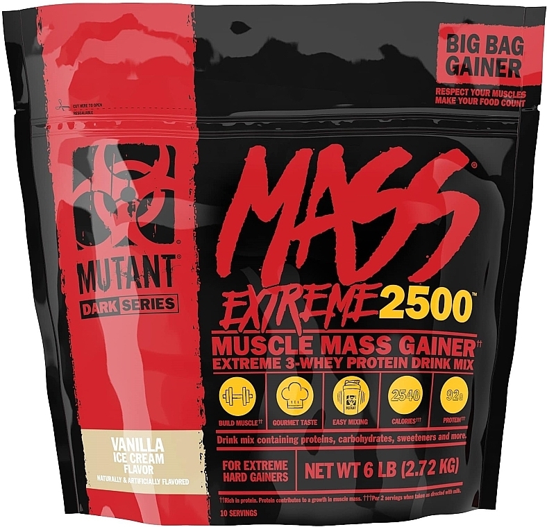 Vanilla Ice Cream Gainer - Mutant Mass Extreme 2500 Vanilla Ice Cream — photo N2