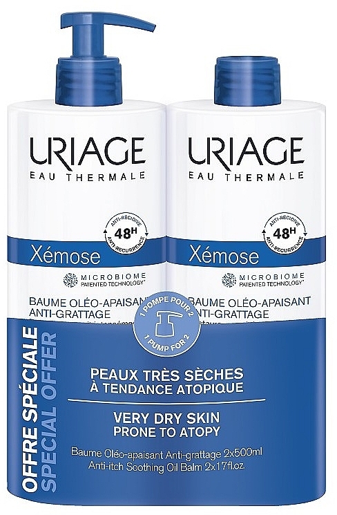 Set - Uriage Xemose Anti-Itch Soothing Oil Balm (b/balm/2x500ml) — photo N1