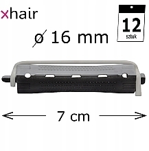 Cold Perm Rods, length 7 cm, d16 mm, grey-black, 12 pcs - Xhair — photo N2