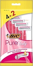 Shaving Razor, pink, 6 pcs - Bic Pure 3 Lady Pink — photo N1