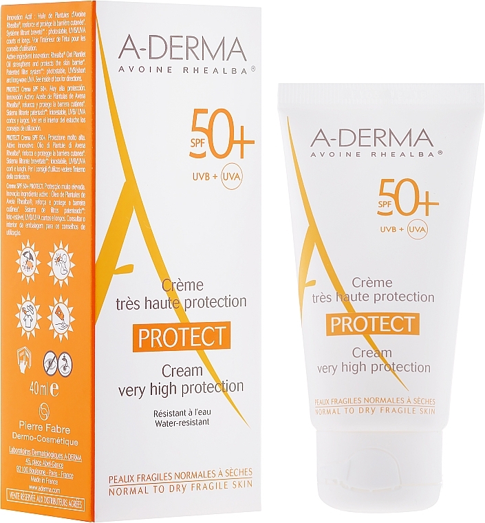 Sunscreen Body Cream - A-Derma Protect Cream Very High Protection SPF 50+ — photo N1
