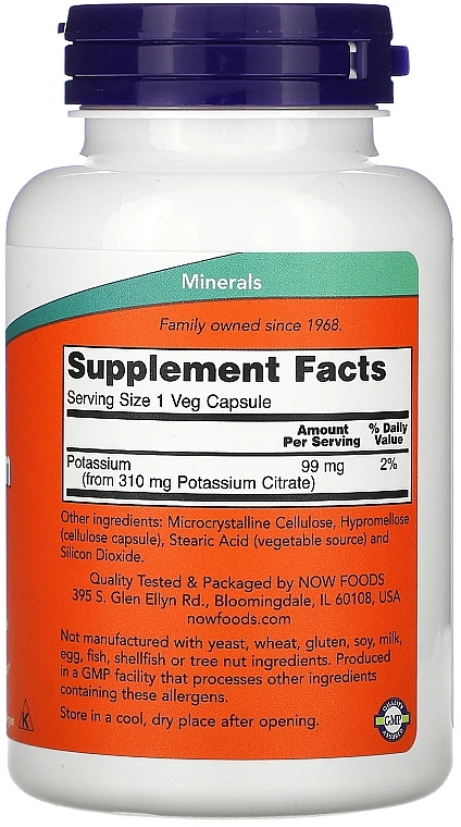 Capsules "Potassium Citrate" 99 mg - Now Foods Potassium Citrate — photo N2