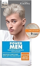 Hair Lightener, up to 9 tones - Joanna Power Men Hair Lightener Booster Conditioner With Anti-Yellow Effect — photo N3