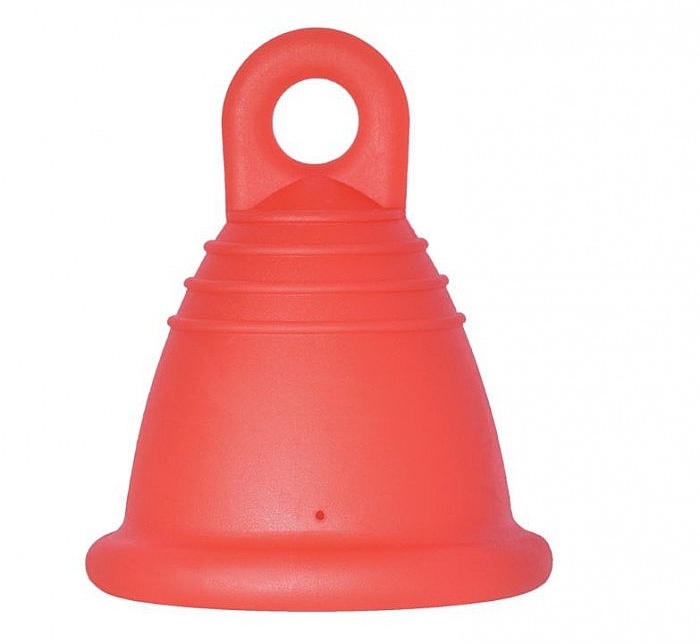 Menstrual Cup with Loop, size XL, red - MeLuna Classic Shorty Menstrual Cup Stem — photo N1