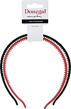 Fragrances, Perfumes, Cosmetics Hair Hoop, 2 pcs, black+red - Donegal FA-5603