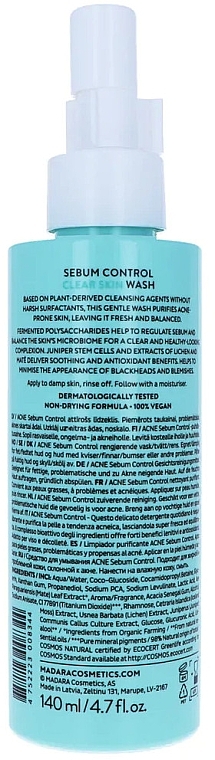 Face Cleansing Foam - Madara Cosmetics Acne Sebum Control Clear Skin Wash — photo N2