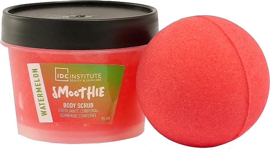 Set - IDC Institute Smoothie Mini Bath Watermelon Set (scrub/95ml + frizz/bomb/95g) — photo N2