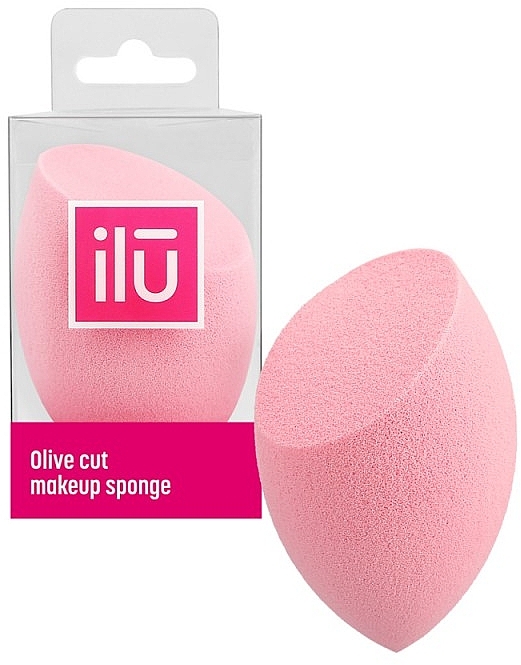 Olive Cut Makeup Sponge, pink - Ilu Sponge Olive Cut Pink — photo N1
