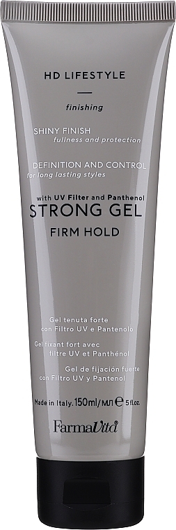 Strong Hold Hair Gel with UV Filter & Panthenol - Farmavita HD Lifestyle Finishing Strong Gel Firm Hold — photo N1