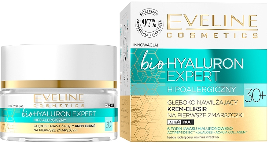 Ultra-Moisturizing Day & Night Cream-Elixir - Eveline Cosmetics BioHyaluron Expert 30+ — photo N1