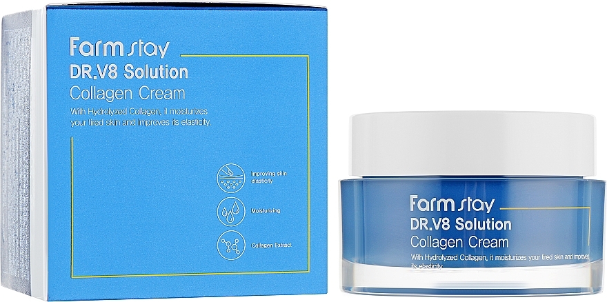 Brightening Anti-Wrinkle Face Cream with Collagen - FarmStay DR.V8 Solution Collagen Cream — photo N2