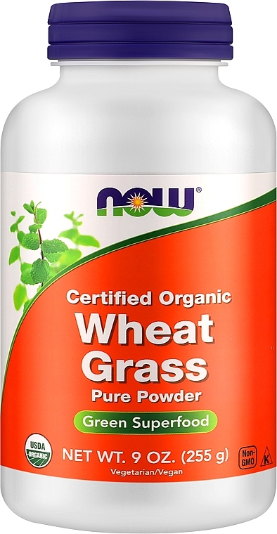 Organic Wheat Grass Powder - Now Foods Certified Organic Wheat Grass Pure Powder — photo N1