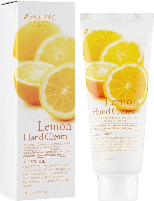 Moisturizing Hand Cream with Lemon Extract - 3W Clinic Lemon Hand Cream — photo N1