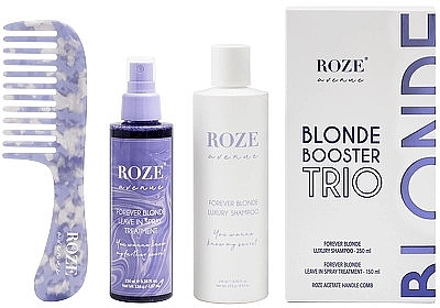 Set - Roze Avenue Blonde Booster Trio (smh/200ml + spray/150ml + brush/1pcs) — photo N1