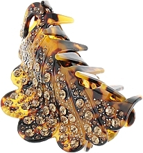 Fragrances, Perfumes, Cosmetics Claw Clip 'Leopard with Crystals', 1009, brown - Elite