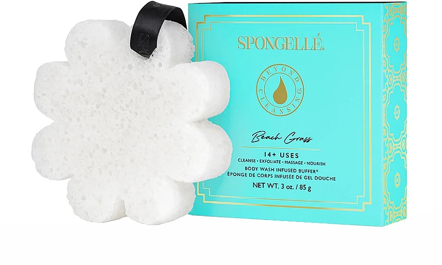 Reusable Foaming Bath Sponge - Spongelle Beach Grass Boxed Flower Body Wash Infused Buffer — photo N1