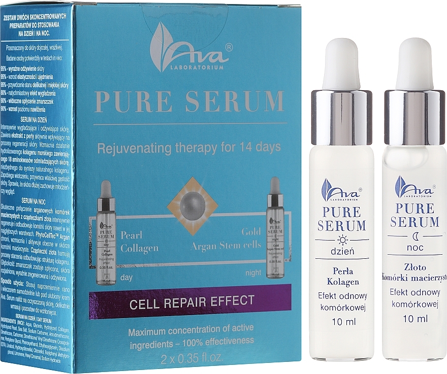 Face Serum "Rejuvenating, Cell Restoring" - Ava Laboratorium Pure Serum — photo N1