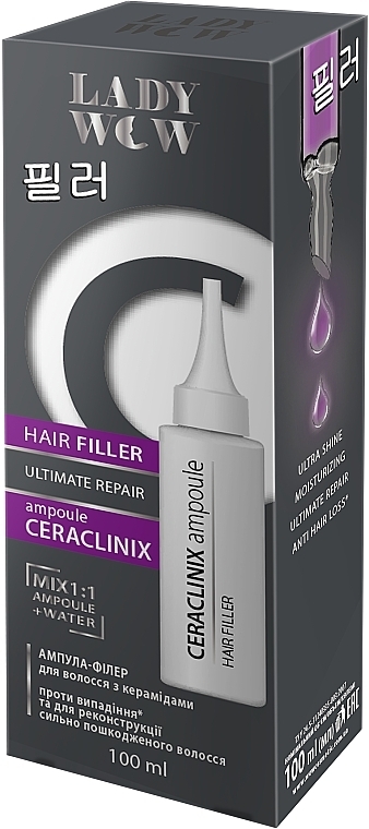Ceramide Hair Filler Ampoule - Lady Wow Hair Filler Ceraclinix Ampoule — photo N7