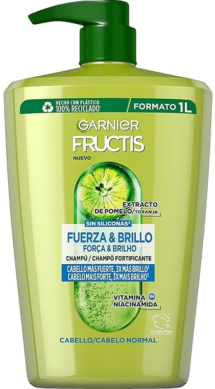 Strength & Shine Shampoo for Normal Hair, with dispenser - Garnier Fructis Strength & Shine Shampoo — photo N1