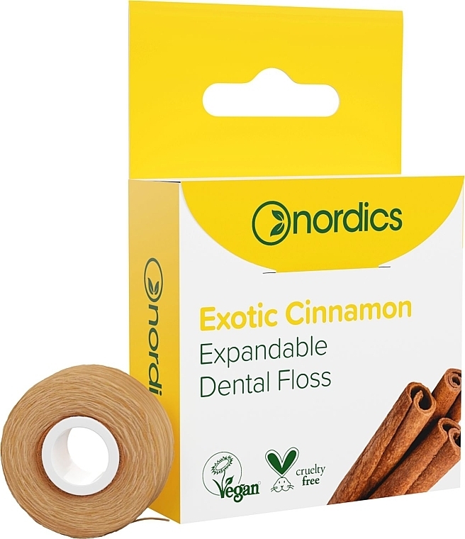 Dental Floss 30m, cinnamon flavored - Nordics Expandable Dental Floss Exotic Cinnamon — photo N1