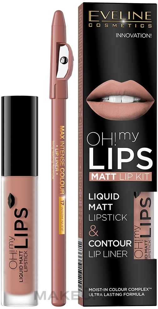 Set - Eveline Cosmetics Oh! My Lips (lipstick/4.5/g + l/pencil/1/g) — photo 01 - Neutral Nude