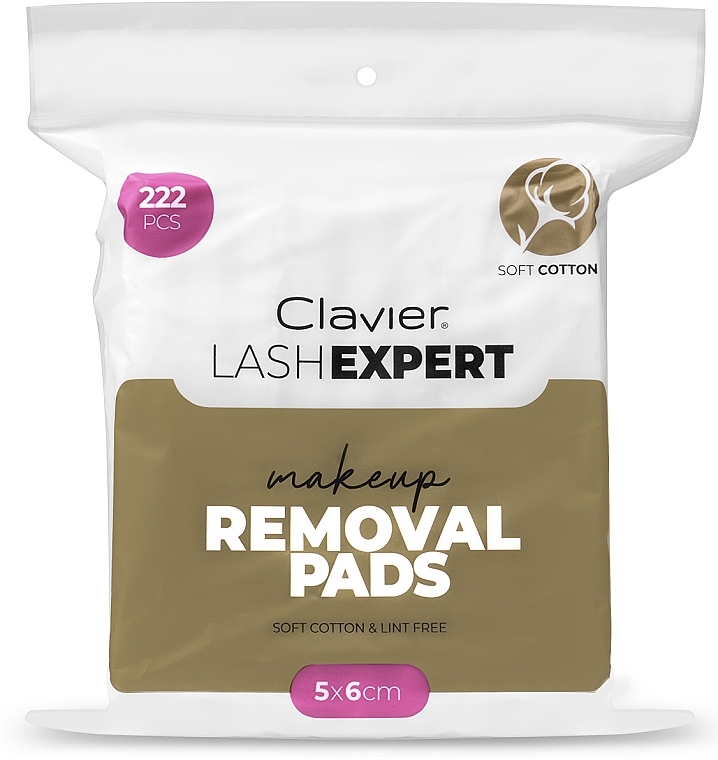 Cotton Pads, 222 pcs - Clavier Lash Expert Removal Pads  — photo N1