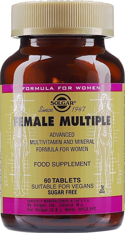 Dietary Supplement 'Women's Vitamin Complex' - Solgar Female Multiple — photo N3