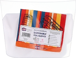 Disposable Gloves, transparent, size S/M, 100 pcs - Ronney Professional Disposable Foil Gloves — photo N1