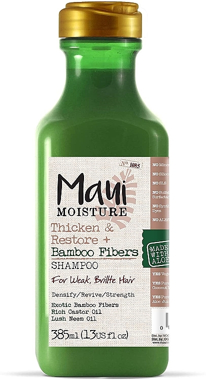 Bamboo Fiber Shampoo for Damaged & Weakened Hair - Maui Moisture Thicken + Restore Bamboo Fiber Shampoo — photo N1