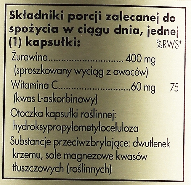 Dietary Supplement 'Natural Cranberry + Vitamin C'  - Solgar Natural Cranberry With Vitamin C — photo N4