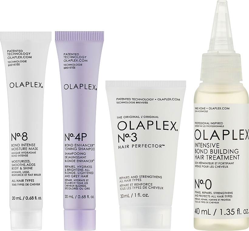 Set - Olaplex Unbeakable Blondes Mini Kit (elixir/40ml + elixir/30ml + shm/20ml + mask/20ml) — photo N2