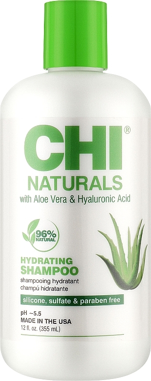Mild Sulfate-Free Shampoo for All Hair Types - CHI Naturals With Aloe Vera Hydrating Shampoo — photo N1