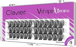 Individual Lashes, C, 15 mm - Clavier V Shape Extreme  — photo N1