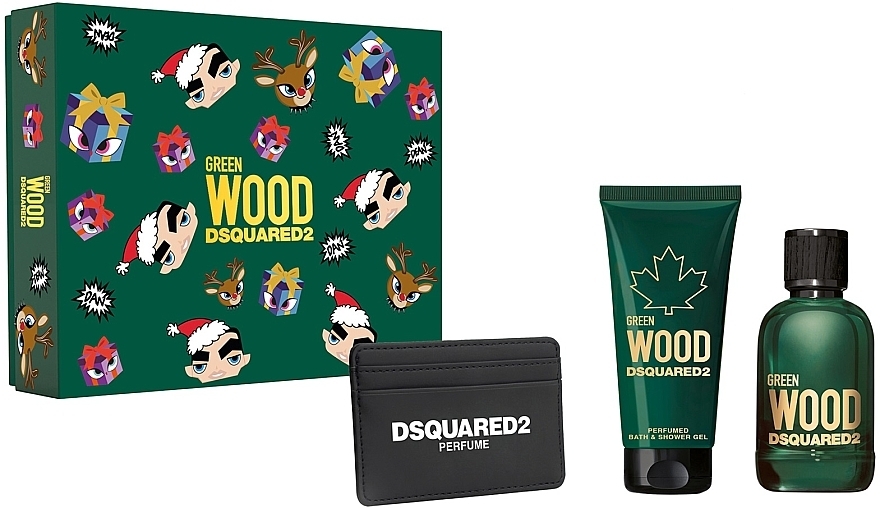 Dsquared2 Green Wood Pour Homme - Set (edt/100ml + sh/gel/100ml + card/holder/1pcs)	 — photo N5