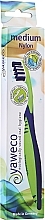 Medium Hard Toothbrush, green-blue - Yaweco Toothbrush Nylon Medium — photo N1