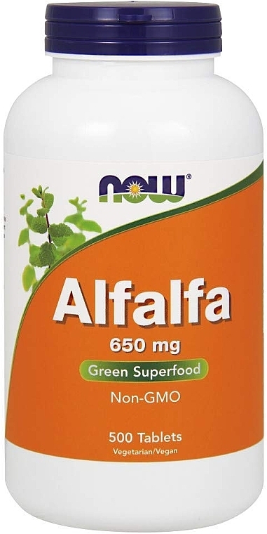 Food Supplement "Alfalfa", 650 mg - Now Foods Alfalfa — photo N1