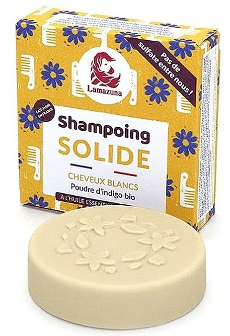 Indigo & Chamomile Solid Shampoo for Grey & Blonde Hair - Lamazuna Solid Shampoo — photo N1