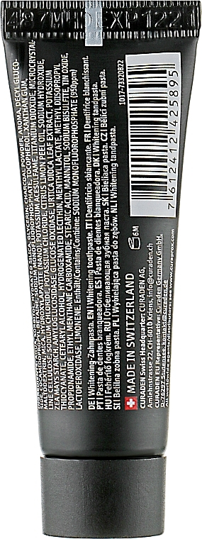 Activated Charcoal Toothpaste, black - Curaprox Black Is White (mini) — photo N2