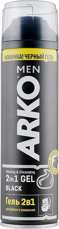 2-in-1 Shave and Cleansing Gel "Black" - Arko Men — photo N1