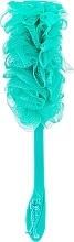 Massage Bath Sponge 9110, long handle, 45 cm, turquoise - Titania — photo N2