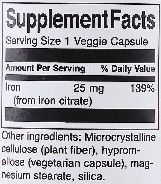 Iron Citrate Mineral Supplement for Cellular Health - Swanson Iron Citrate 25 mg — photo N3