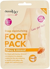 Fragrances, Perfumes, Cosmetics Repair Foot Sock-Mask - Derma V10 Peel Foot Pack Honey & Almond Socks