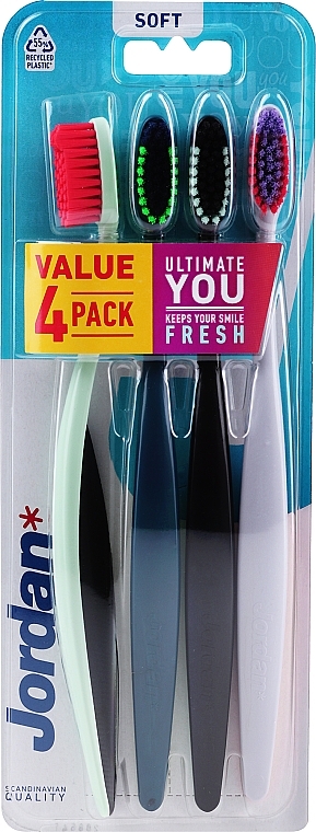 Toothbrush medium, green, blue, black, white - Jordan Ultimate You Medium — photo N1