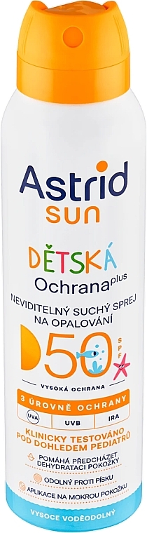 Sunscreen Dry Spray 'Kids Protection Plus' - Astrid Sun Kids SPF 50 Invisible Dry Spray — photo N1