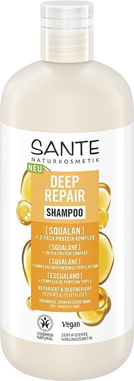 Repairing Squalane Bio Shampoo for Dry & Damaged Hair - Sante Deep Repair Shampoo	 — photo N2