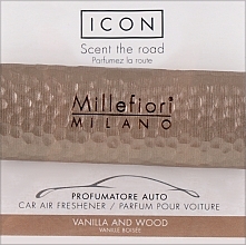 Fragrances, Perfumes, Cosmetics Car Air Freshener 'Metal Shadows: Vanilla and Wood' - Millefiori Milano Icon Car Metal Shades Fragrance Vanilla And Wood