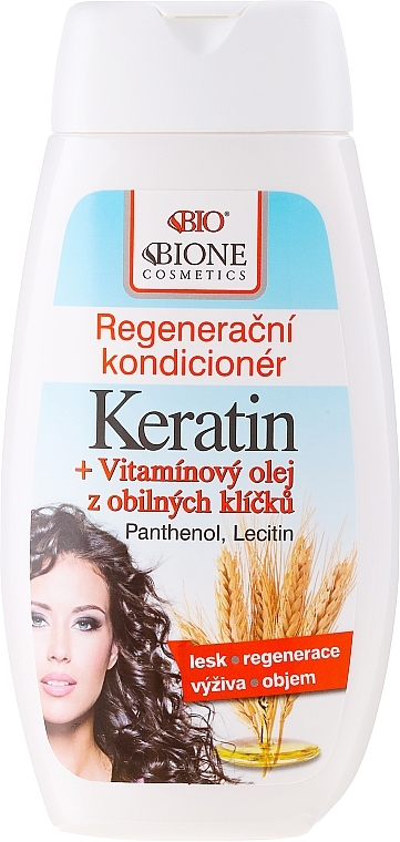 Regenerating Hair Conditioner - Bione Cosmetics Keratin + Grain Sprouts Oil Regenerative Conditioner — photo N1