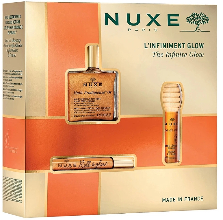 Set - Nuxe Huile Prodigieuse The Infinite Glow (oil/50ml+oil/roll-on/8ml+lip/balm/10ml) — photo N1