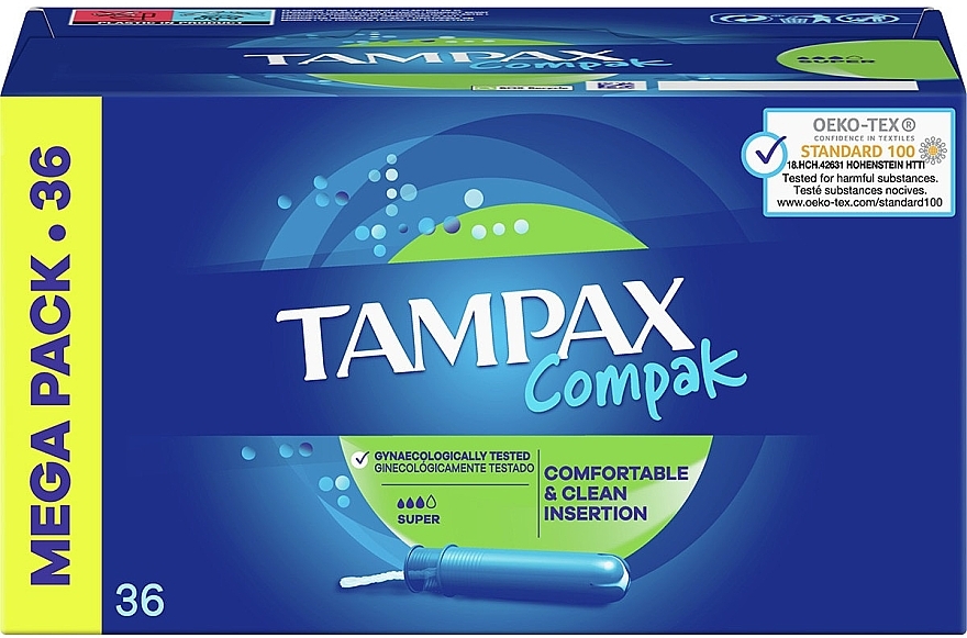 Tampons with Applicator, 36 pcs. - Tampax Compak Super — photo N1