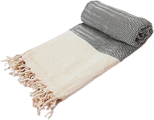 Hammam Towel, Black - Yeye Wavy — photo N1